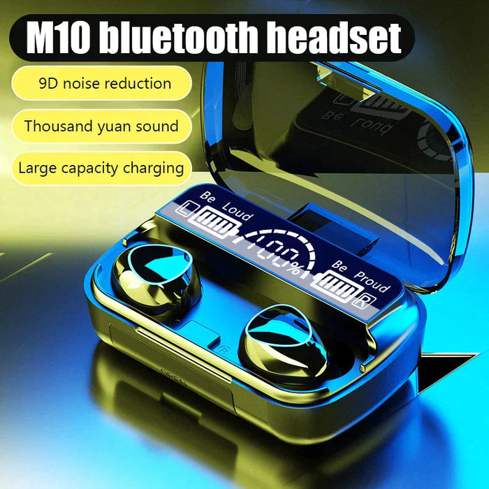 New LED Display TWS M10 Wireless Bluetooth Touch Headphones